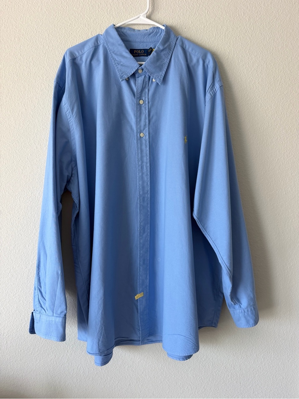 Polo Ralph Lauren Solid Blue Oxford Button Down Shirt 3XB Big Classic Fit